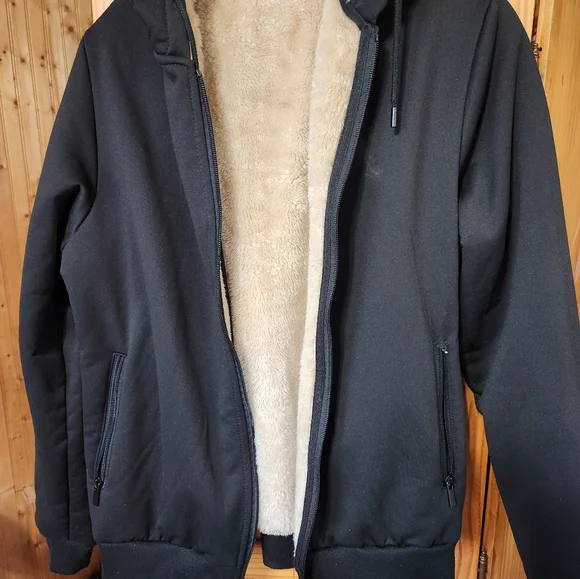 Men's Black Jacket with Cream Lining - Picture 3 of 8